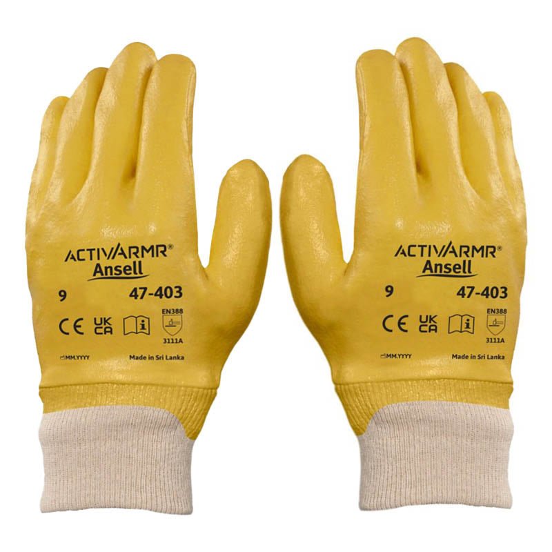Hazkit - Ansell ActivArmr 47 - 403 Nitrile - Coated Oil - Repellent Gloves