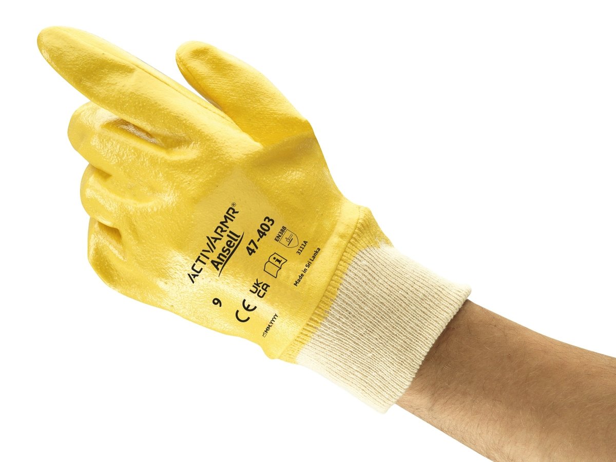 Hazkit - Ansell ActivArmr 47 - 403 Nitrile - Coated Oil - Repellent Gloves