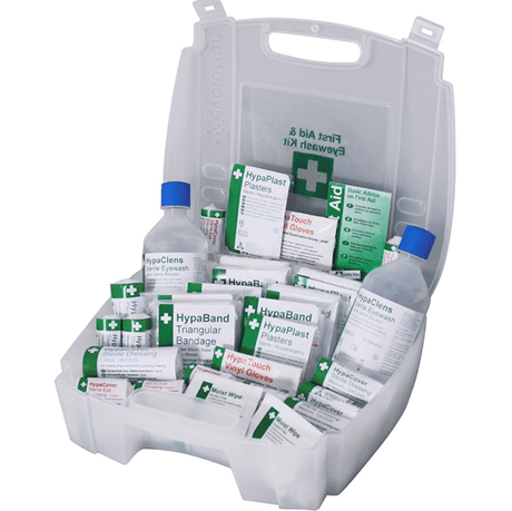 Hazkit - HSE 1 - 10 Person Combination First Aid and Eye Wash Kit - Portable