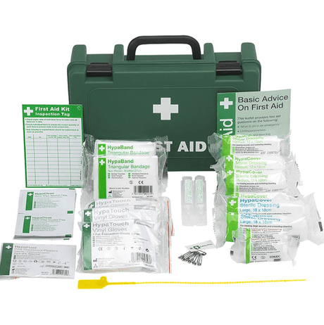 Hazkit - HSE Workplace PLUS Combination First Aid and Eye Wash Kit - Portable or Wall Mounted