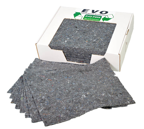 Hazkit - 20 EVO Recycled Absorbent Pads in Dispenser Box - Oil, Fuel and Solvents - EVO