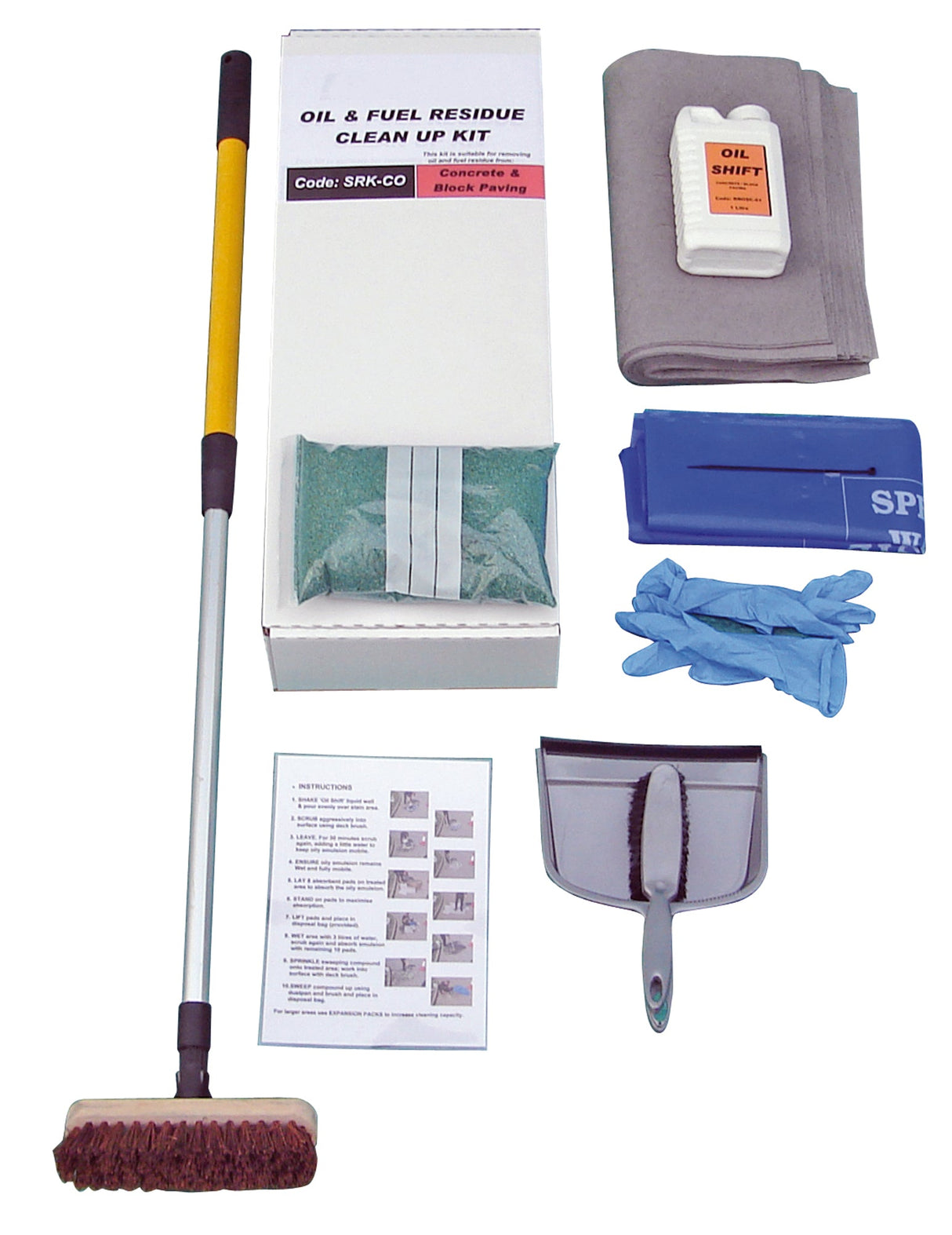 Hazkit - Concrete and Block Paving Oil Stain and Residue Cleaning Kit - Covers 2.5m2 - Fentex