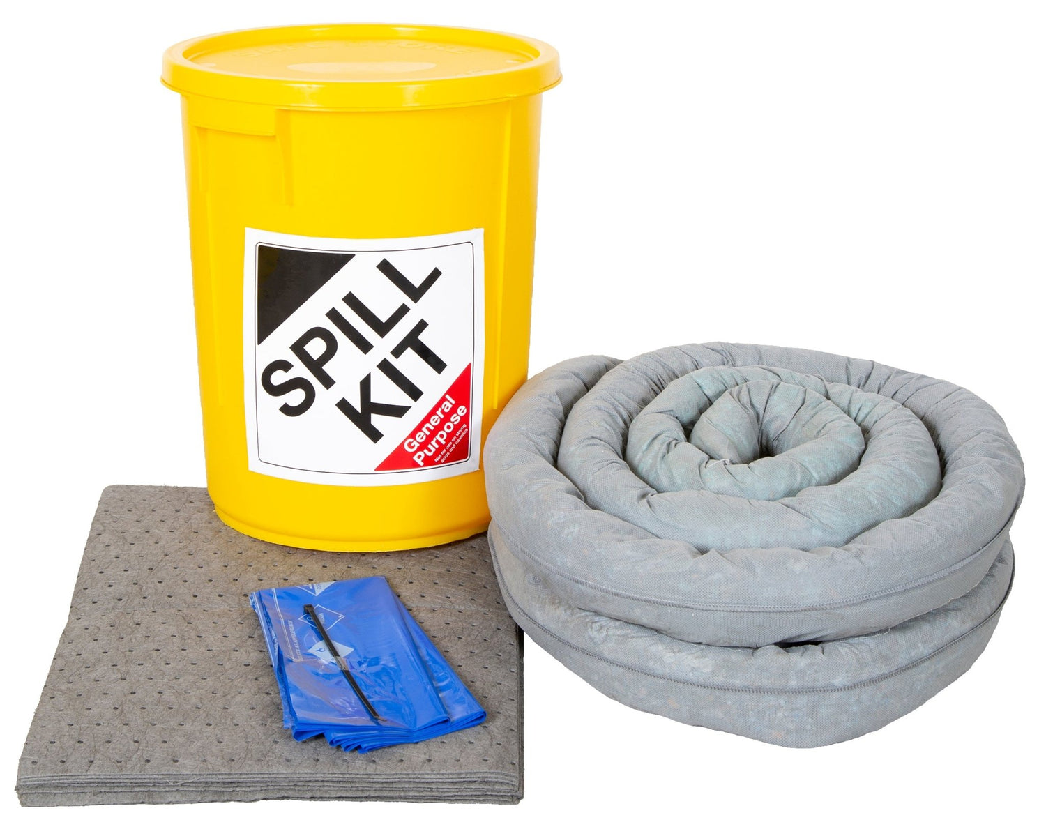 Hazkit - General Purpose Spill Kit in Yellow Drum - Treats 35 Litres - Fentex