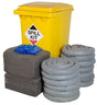Hazkit - General Purpose Spill Kit in Yellow Wheelie Bin - Treats 360 Litres - Fentex