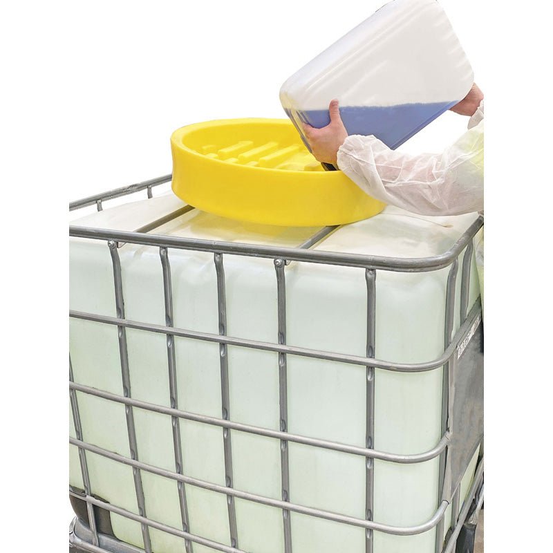 Hazkit - IBC Funnel with Lid - Spill Free Filling - Built In Debris Strainer - Fentex