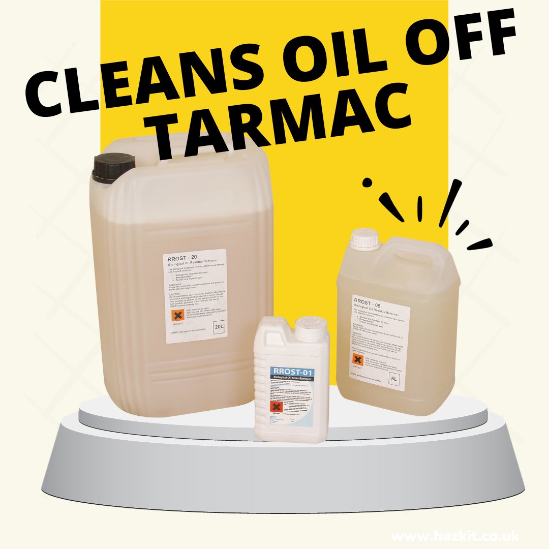 Hazkit - Oil & Fuel Stain Remover - Tarmac and Asphalt - 1L, 5L or 20L Containers - Fentex