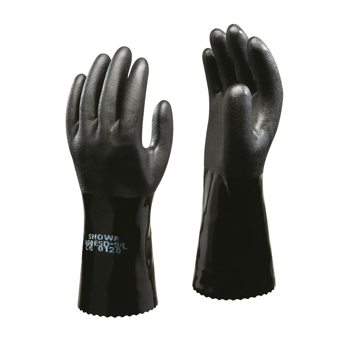 Hazkit - Showa Black PVC Anti - Static ESD Gauntlet - 14″ Long - Showa