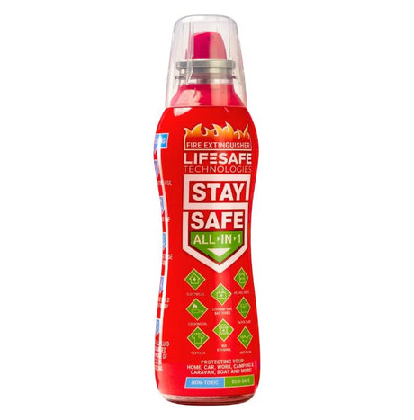 Hazkit - StaySafe All - in - 1 Lightweight Compact Fire Extinguisher - Extinguish multiple types of fire IN SECONDS - LifeSafe Technologies