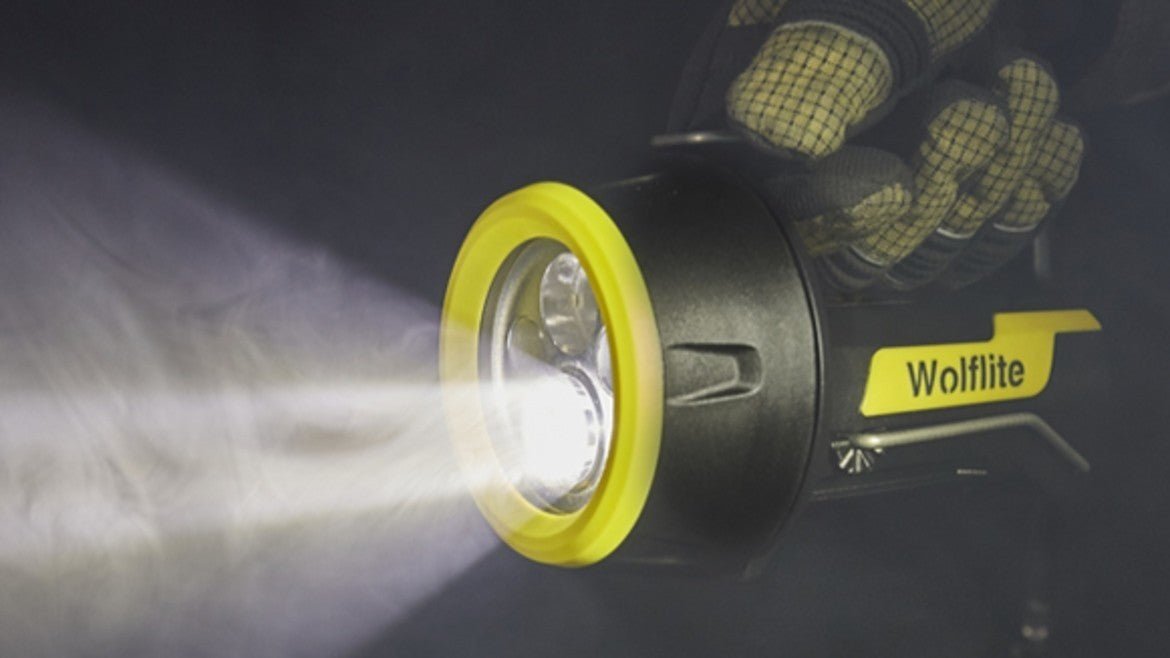 Hazkit - Wolf HX - 50 Rechargeable High Power LED ATEX Spot Handlamp - 430 lumens - Intrinsically Safe - Wolf Safety Lamps
