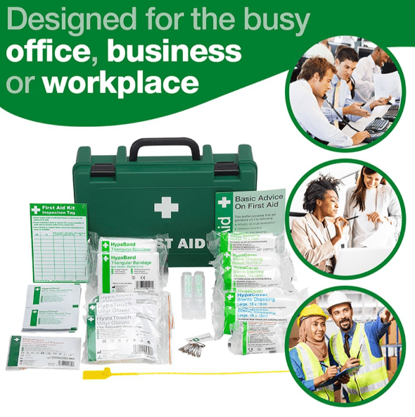 Hazkit - HSE Workplace PLUS Combination First Aid and Eye Wash Kit - Portable or Wall Mounted