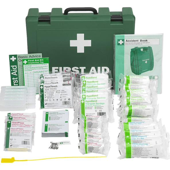 Hazkit - HSE Workplace PLUS Combination First Aid and Eye Wash Kit - Portable or Wall Mounted