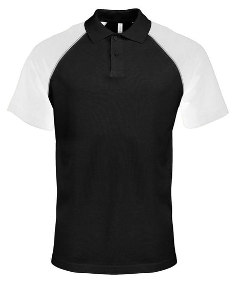 Hazkit - Kariban Polo Baseball Contrast Polo Shirt 100% Cotton