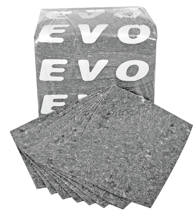 Hazkit - 100 EVO Recycled Absorbent Spill Pads Boxed or Poly-Wrapped - Oil, Fuel and Solvents - EVO