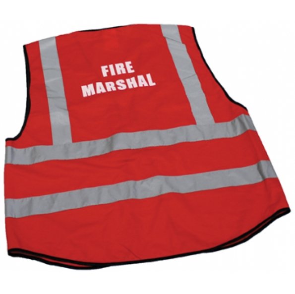 Hazkit - 2 Pack "Fire Marshal" Red Pre - Printed Hi Vis Vest - Hazkit