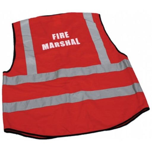 Hazkit - 2 Pack "Fire Marshal" Red Pre-Printed Hi Vis Vest - Hazkit