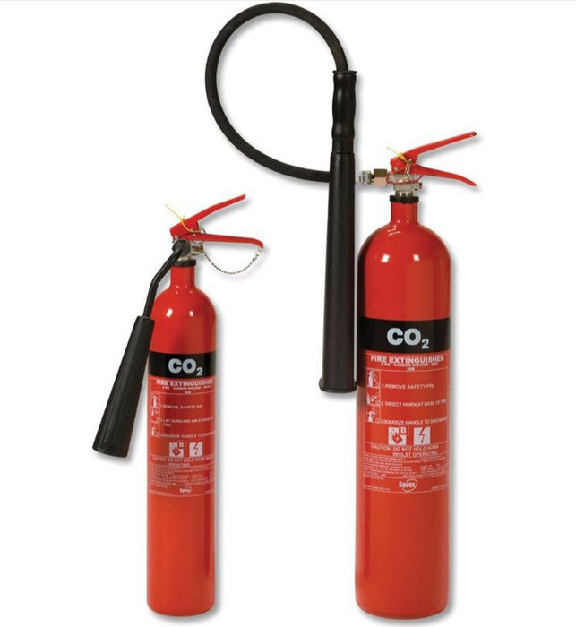 Hazkit - 2kg or 5kg Portable CO2 Fire Extinguishers - Including Wall Mount Bracket - Safetec