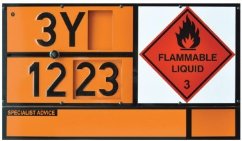 Hazkit - 4 Displays, One Panel - Quadcode Hazchem Placard - Stainless steel - Quadcode