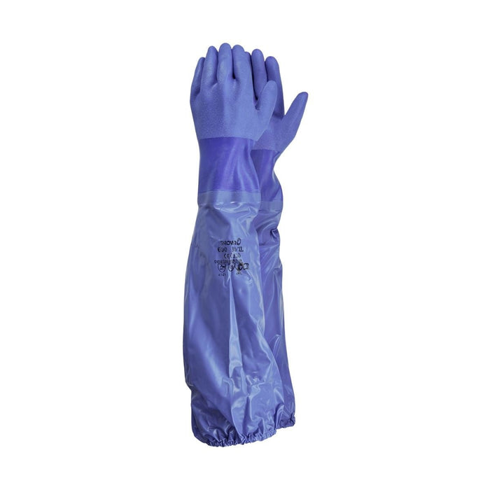 Hazkit - 5 Pack - Showa Blue PVC Gauntlet - Chemicals, Oils and Acids - Showa