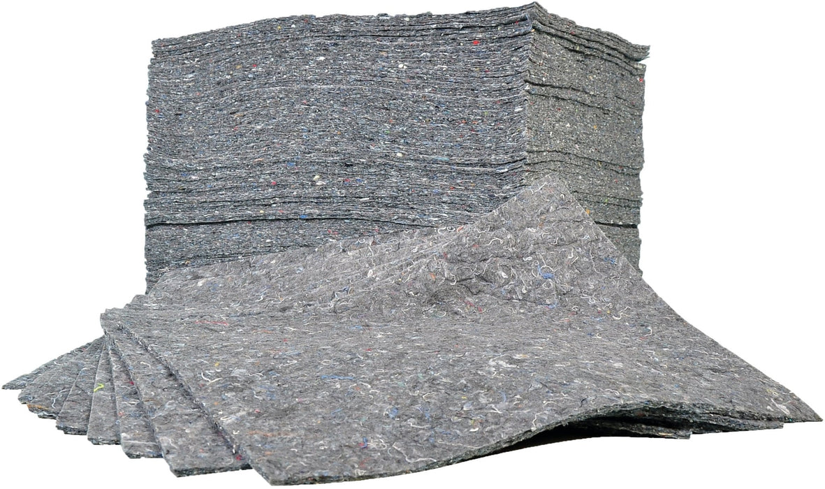 Hazkit - 50 EVO Recycled Absorbent Spill Pads Boxed or Poly-Wrapped - Oil, Fuel and Solvents - EVO