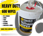 Hazkit - 600 Heavy Duty XL Textured Wipes - Hands, Tools, Surfaces - Tough on Oil, Grease, Adhesives and More - Fentex