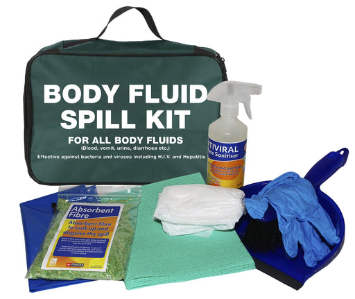 Hazkit - Bodily Fluid Spill Kit in Green Zip Bag - Rapid Clean up and Disposal - Treats up to 1 Litre - Fentex