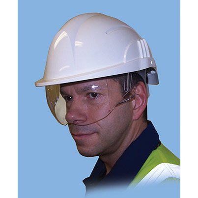 Hazkit - Centurion Vision Plus White Safety Helmet - Built in Visor - Electrical Insulation - Centurion