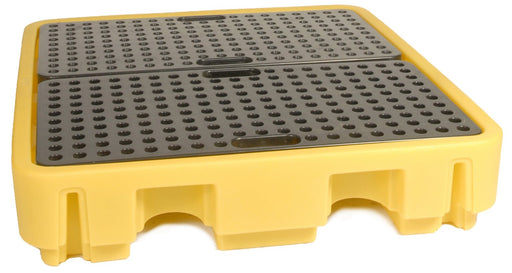 Hazkit - COSHH Storage Yellow Bunded Pallet - 4 x 205l Drum Capacity - Fentex