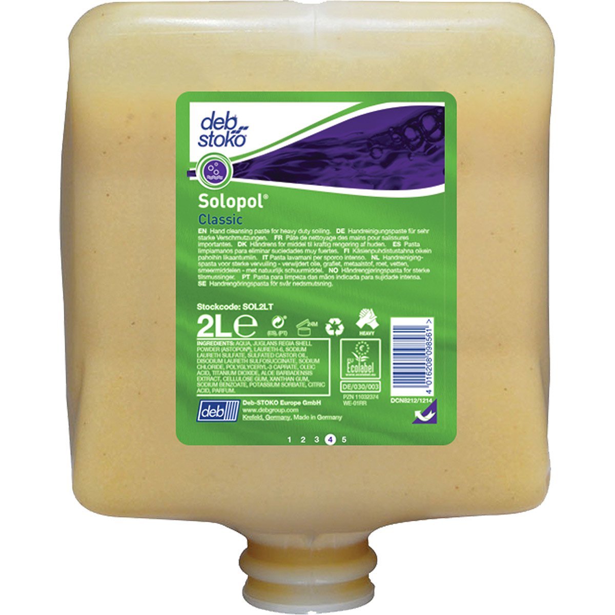 Hazkit - Deb Stoko Solopol Classic Cleansing Paste 2L - Deep - cleaning for oils, grease and lubricants - Deb Skincare