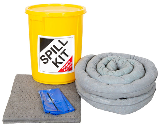 Hazkit - Depot Site General Purpose Spill Kit in Yellow Drum - Treats 35 Litres - Fentex