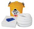 Hazkit - Oil and Fuel Spill Kit in Yellow Drum - Treats 65 Litres - Fentex