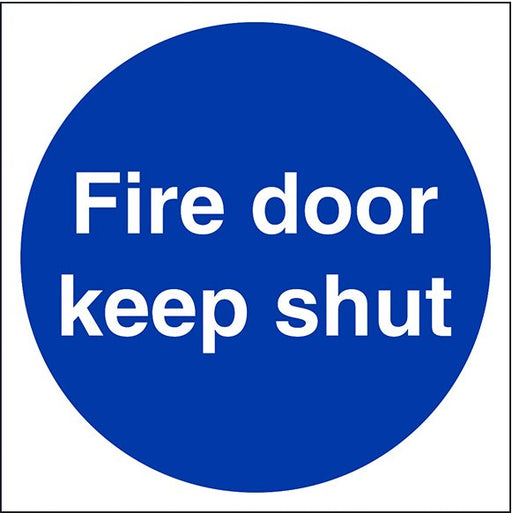 Hazkit - Fire Door, Keep Shut Sign - 100 x 100mm - 1mm Rigid plastic - Hazkit