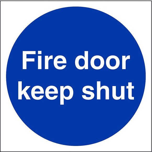 Hazkit - Fire Door, Keep Shut Sign - 100 x 100mm - 1mm Rigid plastic - Hazkit