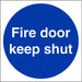 Hazkit - Fire Door, Keep Shut Sign - 100 x 100mm - 1mm Rigid plastic - Hazkit