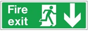 Hazkit - Fire Exit Signs Including Directional Arrows - 300 x 100mm - 1mm Rigid plastic - Hazkit