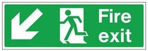 Hazkit - Fire Exit Signs Including Directional Arrows - 300 x 100mm - 1mm Rigid plastic - Hazkit