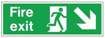 Hazkit - Fire Exit Signs Including Directional Arrows - 300 x 100mm - 1mm Rigid plastic - Hazkit