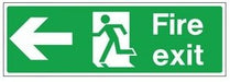 Hazkit - Fire Exit Signs Including Directional Arrows - 300 x 100mm - 1mm Rigid plastic - Hazkit