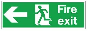 Hazkit - Fire Exit Signs Including Directional Arrows - 300 x 100mm - 1mm Rigid plastic - Hazkit