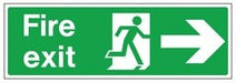 Hazkit - Fire Exit Signs Including Directional Arrows - 300 x 100mm - 1mm Rigid plastic - Hazkit