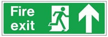 Hazkit - Fire Exit Signs Including Directional Arrows - 300 x 100mm - 1mm Rigid plastic - Hazkit