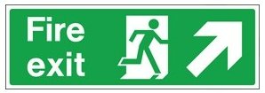 Hazkit - Fire Exit Signs Including Directional Arrows - 300 x 100mm - 1mm Rigid plastic - Hazkit