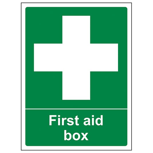 Hazkit - First Aid Box Sign - A5 - 1mm Rigid plastic - Hazkit