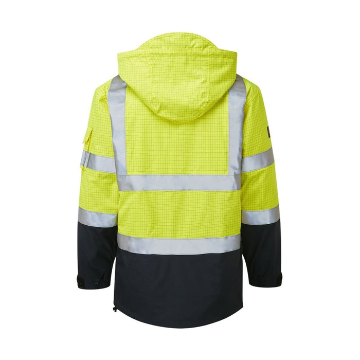 Hazkit - HAZTEC® Boulton Yellow Flame Resistant Anti - Static Waterproof Hi Vis Jacket - Removable Lining - HAZTEC