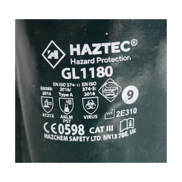 Hazkit - HAZTEC® Double Dipped Green PVC Gauntlet 14″ Long - Chemicals and Solvents - HAZTEC