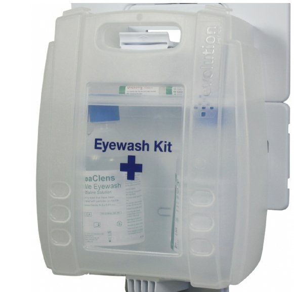 Hazkit - HSE Enclosed Wall Mounted Eyewash Cabinet. Includes 2 x 500ml Eyewash and Pads - Hazkit