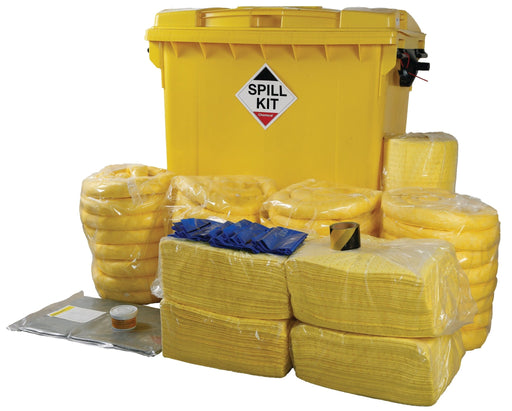 Hazkit - Industrial Chemical Spill Kit in Wheeled Bin - Treats 800 Litres - Fentex