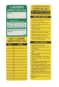 Hazkit - Ladder Tag Inserts - Pack of 10 - For use with AssetTag Holders - AssetTag