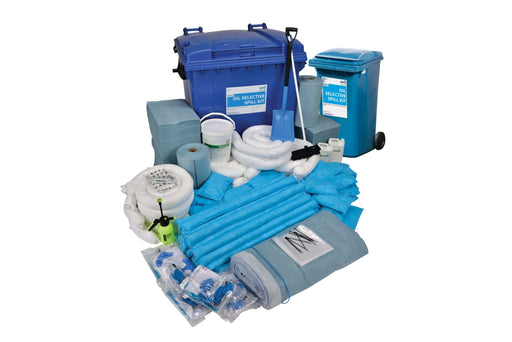 Hazkit - Marine (SOPEP) Industrial Oil and Fuel Spill Kit in 2 x Wheeled Bins - Treats 1900 Litres - Drizit