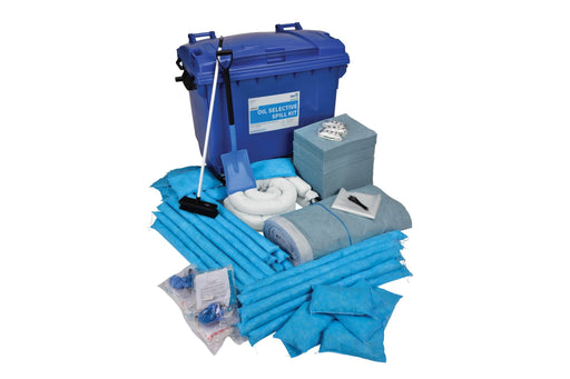 Hazkit - Marine (SOPEP) Oil and Fuel Spill Kit in Wheeled Bin - Treats 700 Litres - Drizit