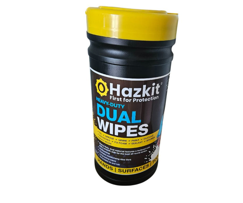 Hazkit - Multipack x 80 Heavy Duty Dual Texture Wipes - Hands, Tools, Surfaces - Tough on Oil, Grease, Adhesives and More - Fentex